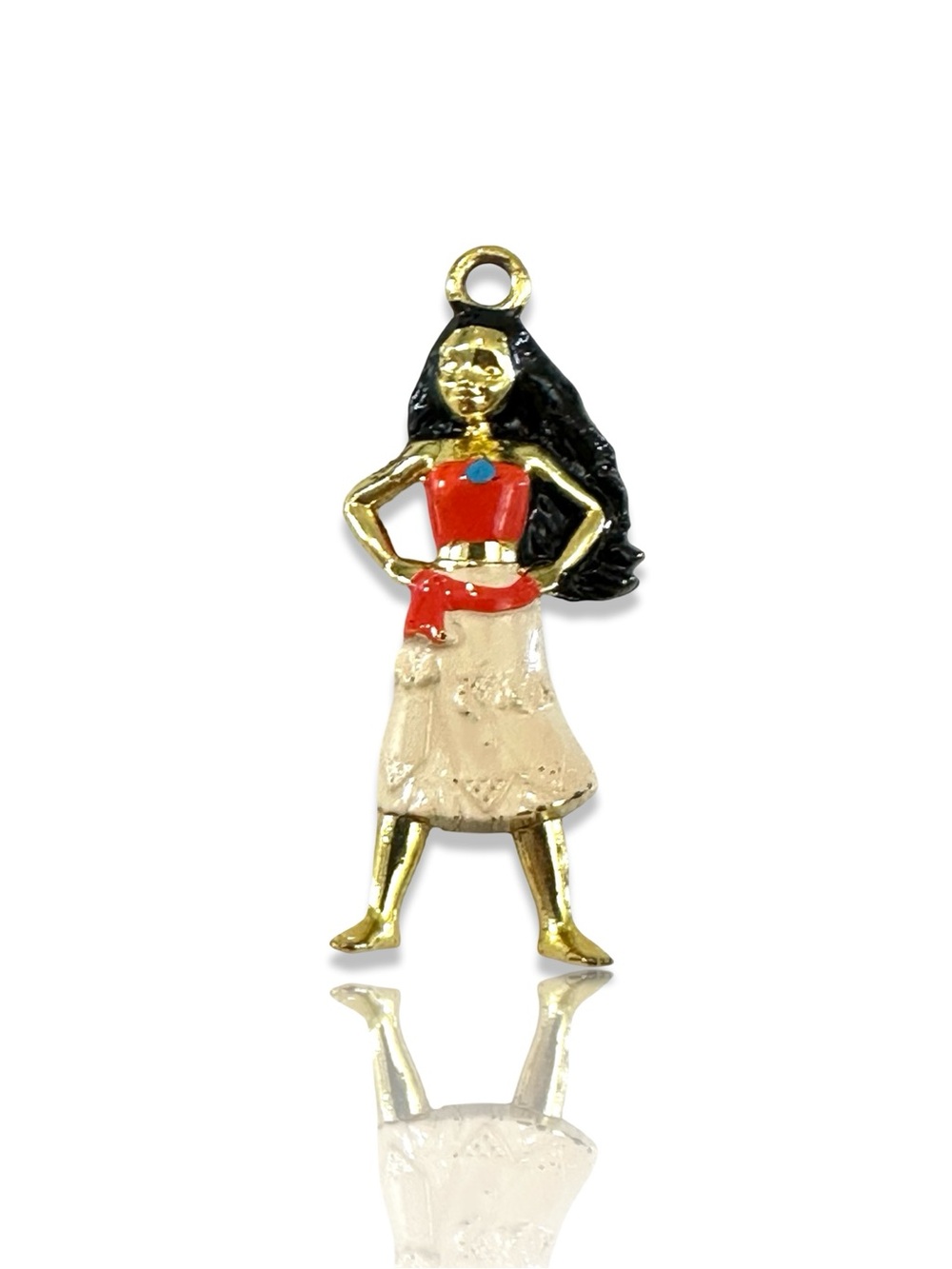 Disney Red Black Cream Moana Character Charm Pendant